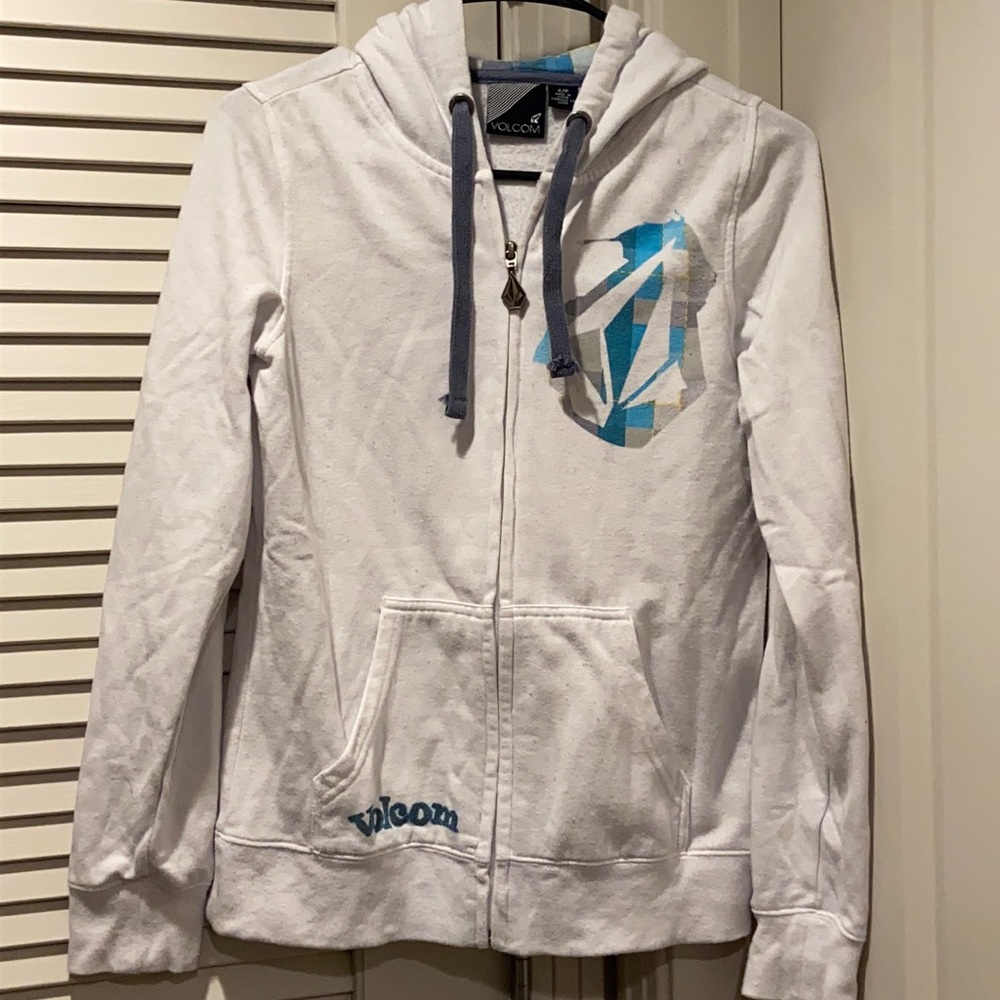 White/Blue Volcom Hoodie